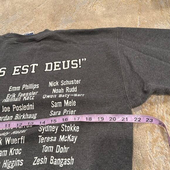 VTG Hanes LATIN III MMXIV-MMXV sweatshirt size S "MARS EST DEUS!" Check pics - Picture 5 of 7